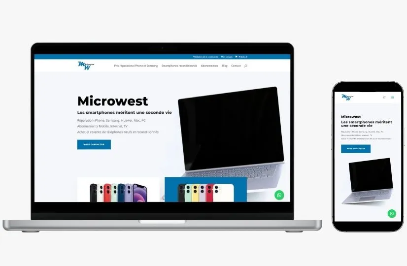 Site de Microwest.ch réalisé par Peaks - Agence Web