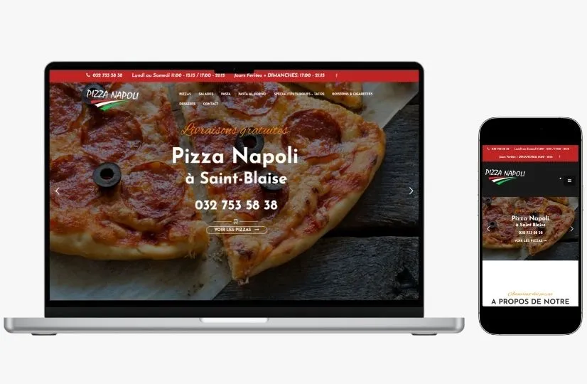 Site Napoli-Pizza.ch réalisé par Peaks - Agence Web