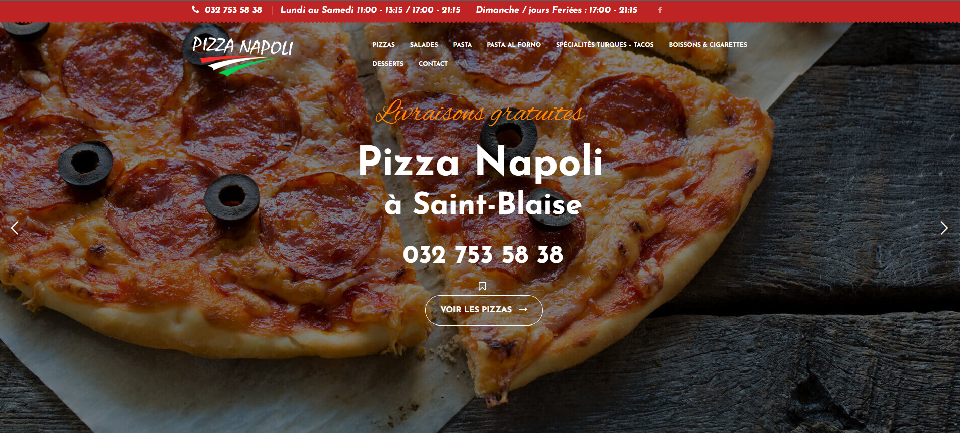 NapoliPizza Creation Site Web