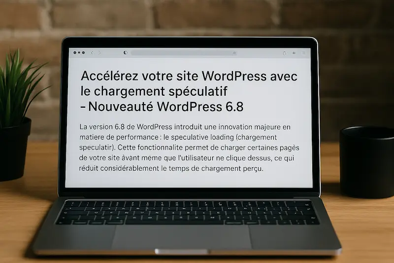 Accélérez votre site WordPress avec le Speculative Loading – Nouveauté WordPress 6.8 1 BLOG Accelerez votre site WordPress avec le Speculative Loading – Nouveaute WordPress 6.8 2